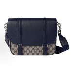 GUCCI Original brand Logo flip cover crossbody single-shoulder bag for men, beige and blue