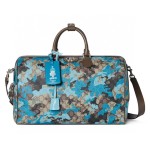 GUCCI GG Monogram 28L Marble Double G letter travel Bag for men in blue camouflage