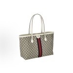 GUCCI Ophidia monogram Logo Gold label red and blue woven strap Tote bag Tote bag, hand and shoulder bag, women\'s style, ebony color and white