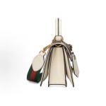 GUCCI Queen Margaret series metal bee-decorated monogram Logo single-shoulder crossbody handbag for women, in ebony and white