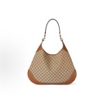 GUCCI Body Detachable and adjustable shoulder strap magnetic clasp opening and closing Original single-shoulder handbag, medium size for women, beige and dark brown