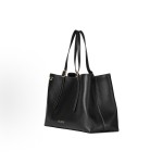 GUCCI GG Emblem brand logo magnetic clasp hand-held shoulder bag, medium size for women, black