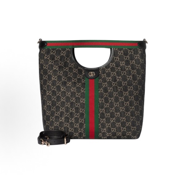 GUCCI Giglio brand logo Tote bag, shopping bag, crossbody bag, handbag, large men\'s size, black and white