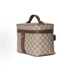 GUCCI Savoy Porter vintage gold combination zipper opening handbag, medium size for women in beige and dark brown