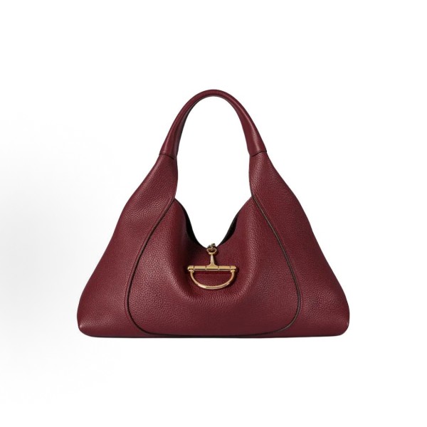 GUCCI Softbit series features a patchwork design with gold hardware, a large women\'s backpack and handbag in encore red