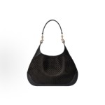 GUCCI Body light gold hardware accessories double lock single-shoulder bag, small size for women, black