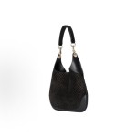 GUCCI Body light gold hardware accessories double lock single-shoulder bag, small size for women, black