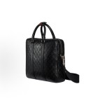 GUCCI GG Emblem double G printed embossed pattern briefcase, large men\'s black