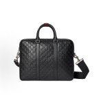 GUCCI GG Emblem double G printed embossed pattern briefcase, large men\'s black