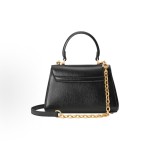 GUCCI Horsebit 1955 Gold combination piece horse bit buckle single-shoulder handbag, small size for women, black