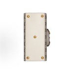 GUCCI Horsebit 1955 Shiny gold metal-decorated chain single-shoulder crossbody handbag mini Women\'s white with ebony color