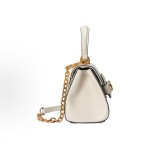 GUCCI Horsebit 1955 Shiny gold metal-decorated chain single-shoulder crossbody handbag mini Women\'s white with ebony color