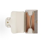 GUCCI Horsebit 1955 Shiny gold metal-decorated chain single-shoulder crossbody handbag mini Women\'s white with ebony color