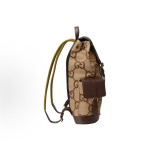 GUCCI Jumbo Super Double G large monogram Logo large capacity schoolbag Backpack Backpack Backpack for both men and women, couple style, ebony color, camel color and brown
