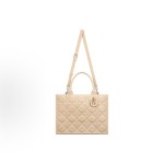 DIOR BookTote detachable and adjustable shoulder strap, extra-large rattan checkered Tote bag, shopping bag, medium-sized handbag, women\'s style, pink and beige