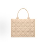 DIOR BookTote detachable and adjustable shoulder strap, extra-large rattan checkered Tote bag, shopping bag, medium-sized handbag, women\'s style, pink and beige