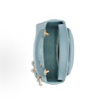 DIOR Lady Dior detachable chain shoulder strap wicker pattern Princess bag, mini women\'s crossbody handbag, sky blue