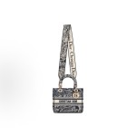 DIOR Lady D-Lite, a wide shoulder strap detachable Princess bag with a zoo tiger pattern, a medium-sized crossbody bag in blue