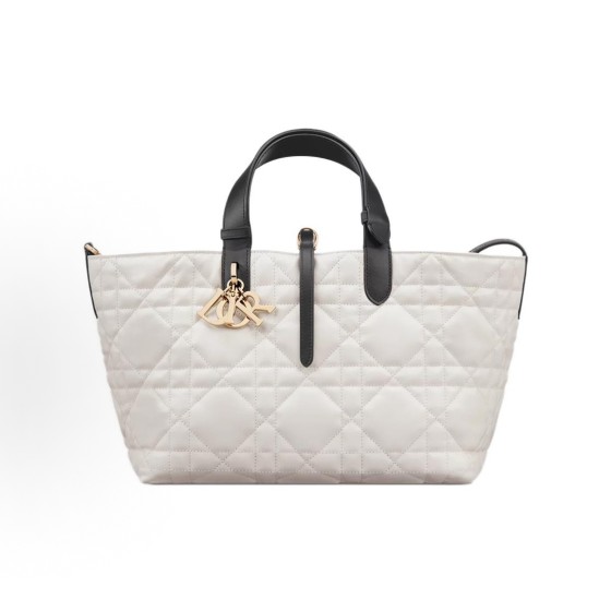 DIOR Toujours adjustable top handle handbag, medium size for women, cream white