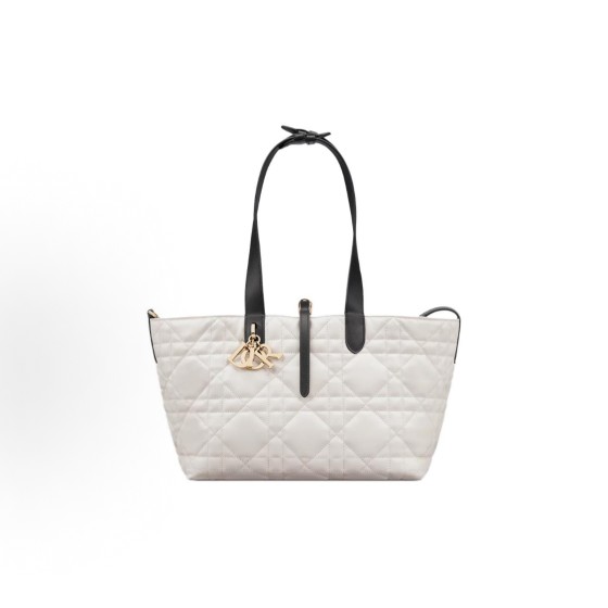 DIOR Toujours adjustable top handle handbag, medium size for women, cream white