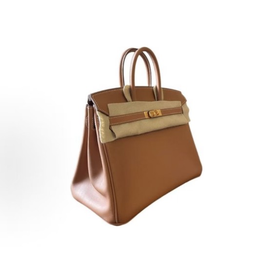 HERMES Birkin 25 Gold buckle Platinum handbag 25 Women\'s Edition 37 Gold Brown