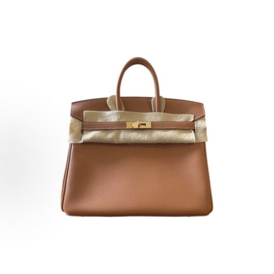 HERMES Birkin 25 Gold buckle Platinum handbag 25 Women\'s Edition 37 Gold Brown