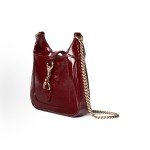 GUCCI Jackie Notte series Letter chain shoulder strap hook opening and closing Rosso Ancora crossbody single-shoulder bag Mini Women in Burgundy