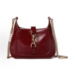GUCCI Jackie Notte series Letter chain shoulder strap hook opening and closing Rosso Ancora crossbody single-shoulder bag Mini Women in Burgundy