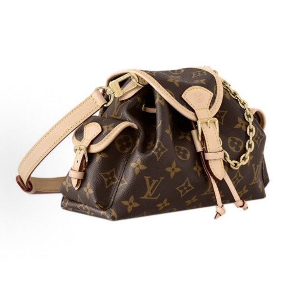 LOUIS VUITTON ODYSSEE Classic Adjustable and detachable shoulder strap coated canvas crossbody bag, brown