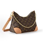 LOUIS VUITTON BOULOGNE handbag, classic monogram yellow ox horn chain bag, underarm bag, crossbody single-shoulder bag, brown