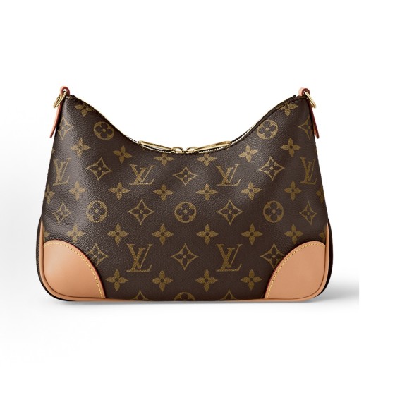 LOUIS VUITTON BOULOGNE handbag, classic monogram yellow ox horn chain bag, underarm bag, crossbody single-shoulder bag, brown