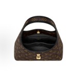 LOUIS VUITTON The Drop Gold finish signature padlock Monogram Hobo bag Shoulder handbag small brown