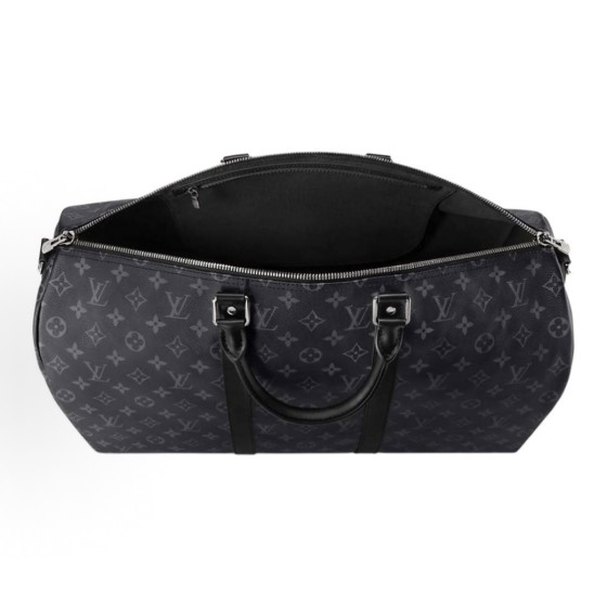 LOUIS VUITTON keepall Bandouliere 50 Monogram full-print adjustable detachable shoulder strap single-shoulder crossbody hand-held travel bag, black
