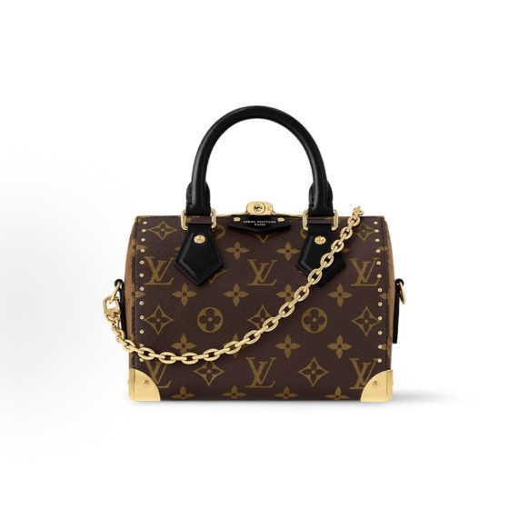 LOUIS VUITTON SpeedyTrunk 20 detachable and adjustable shoulder strap lock opening Monogram hand-held crossbody bag, brown