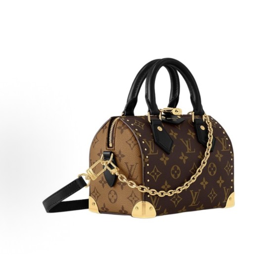 LOUIS VUITTON SpeedyTrunk 20 detachable and adjustable shoulder strap lock opening Monogram hand-held crossbody bag, brown