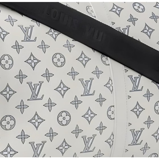 LOUIS VUITTON keepall 50 detachable and adjustable shoulder strap letter-printed single-shoulder crossbody hand-held travel bag in white with navy style