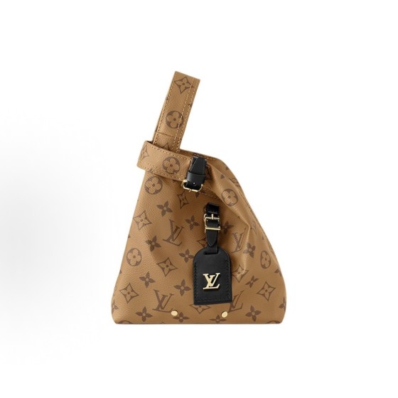 LOUIS VUITTON Atlantis BB detachable and adjustable shoulder strap, monogram full-print shopping basket, single-shoulder crossbody handbag, small brown