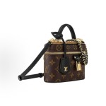 LOUIS VUITTON Vanity CHAIN POUCH  full of printed zipper leather hand-held cosmetic bag, brown