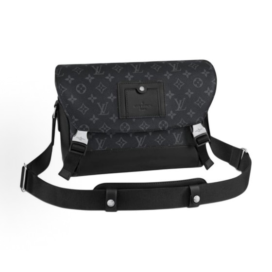 LOUIS VUITTON VOYAGER series classic monochrome full-print messenger bag, single-shoulder crossbody bag, small black