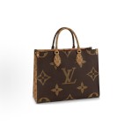 LOUIS VUITTON ONTHEGO classic commuter jungle bag, Tote bag, Tote bag, shopping bag, single-shoulder handbag, medium size, brown/caramel color combination