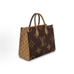 LOUIS VUITTON ONTHEGO classic commuter jungle bag, Tote bag, Tote bag, shopping bag, single-shoulder handbag, medium size, brown/caramel color combination