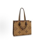 LOUIS VUITTON ONTHEGO classic commuter jungle bag, Tote bag, Tote bag, shopping bag, single-shoulder handbag, medium size, brown/caramel color combination