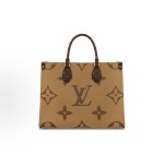 LOUIS VUITTON ONTHEGO classic commuter jungle bag, Tote bag, Tote bag, shopping bag, single-shoulder handbag, medium size, brown/caramel color combination