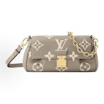 LOUIS VUITTON Favorite embossed soft grain noodles, classic multi-functional, elegant commuter dumplings, single-shoulder bag, chain bag, underarm bag, hand-held bag, elephant grey