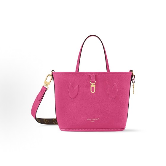 LOUIS VUITTON NEVERFULL INSIDE OUT BB Detachable shoulder strap Double-sided Neverfull Tote bag Tote bag Single-shoulder crossbody handbag Small rose red