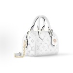 LOUIS VUITTON Speedy 20 printed Logo zipper opening and closing single-shoulder crossbody handbag, white