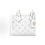 LOUIS VUITTON Speedy 20 printed Logo zipper opening and closing single-shoulder crossbody handbag, white