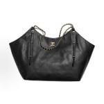 CHANEL 25S retro gold chain single-shoulder bag, large black