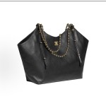 CHANEL 25S retro gold chain single-shoulder bag, large black